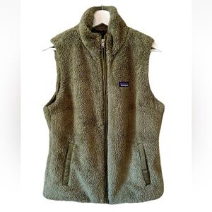Patagonia Los Gatos Green Sherpa Fleece Vest Size L Outdoor Hiking